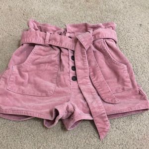 Fluffy pink shorts